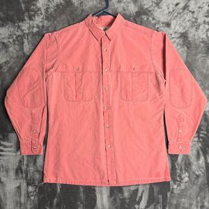 Vintage Red Head Button Up Size XL Elbow Patches Long Sleeve Sun Faded Red